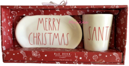 Holiday Rae Dunn Milk and Cookies Merry Christmas Santa Cup Plate Set Me... - $39.08