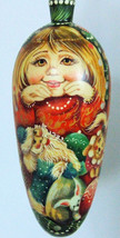 Esclusivo Russo Ornamento Natalizio Dipinto a Mano Goccia Forma Girl1 W/ Toys - £56.18 GBP