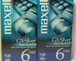 Maxell GX-Silver High Quality 6 Hour Blank VHS Tapes Lot of 2 Sealed  - £7.15 GBP