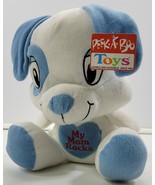 Peek A Boo Toys Baby Stuffed White Blue Dog Puppy My Mom Rocks Animal - £3.94 GBP