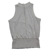 Jacaranda Shirt Womens S White Sleeveless High Neck Racerback Crop Top - $18.69