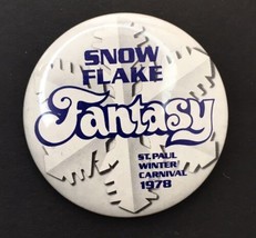 1978 Snow Flake Fantasy St Saint Paul Winter Carnival Vtg Pin Minnesota 2.25&quot; - £9.39 GBP