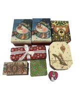 Lot of 8 Christmas Gift Boxes Tins Presents Display Snowman Candy Cane Reindeer - £13.29 GBP