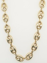 14k Yellow Gold Puffed Mariner Link Chain Necklace - £1,362.30 GBP