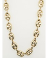 14k Yellow Gold Puffed Mariner Link Chain Necklace - £1,331.59 GBP