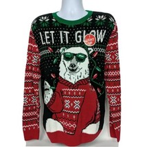 NWT Ugly Christmas Sweater Polar Bear Light Up Let It Glow Lg Long Sleeve - £57.16 GBP