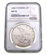 Moneta Commemorativa D&#39;Argento Dei Marines Del 2005-P Gradata Da NGC Com... - $2,566.43 MXN
