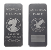 1 POUND LB OZ Fine 999 Pure Walking Liberty American Eagle Bar Silver Aluminum - £23.73 GBP