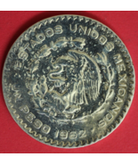 1962 Mexico Un 1 Peso .10 Silver Coin Morelos Estados Unidos Mexicanos G... - €12,27 EUR