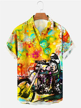 Acid Flower Power Biker Hawaiian shirt for men - £22.80 GBP