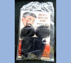 1950 Vintage Secret Service Sam Costume Disguise Kit Halloween Fake Beard Musta - £27.02 GBP