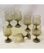 Pfaltzgraff Village Goblets 5-3/4&quot; Brown Etched  Lot of 7 - $34.94 CAD