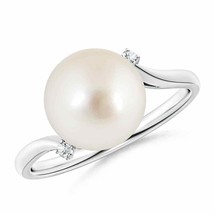 ANGARA 10mm South Sea Pearl and Diamond Ring in Sterling Silver for Women, Girls - £268.34 GBP+