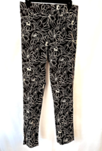 AGENDA Pull-on Pants Black Beige Floral Womens Petite PM - £12.58 GBP