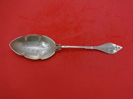 Lily of the Valley by Wood &amp; Hughes Sterling Silver Berry Spoon Brite-Cut 9 1/4&quot; - £226.07 GBP