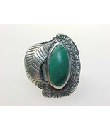 Vintage Genuine MALACHITE RING in STERLING Silver - Size 6 - £47.96 GBP