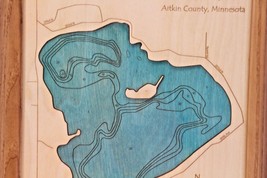 Clear Lake Map Altkin County Minnesota 8 x10 Lake Art 3D Honey Oak Frame  - £39.49 GBP