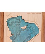 Clear Lake Map Altkin County Minnesota 8 x10 Lake Art 3D Honey Oak Frame  - £39.17 GBP