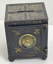 Cast Iron Security Safe Deposit Still Bank  Antique 1881 4.75” By 3.75” ... - $88.81