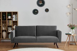 Grey Velvet Sq.Are Arm Sleeper Sofabed From Us Pride Furniture. - £412.32 GBP