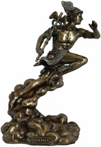 Greek / Roman Mythology God Hermes / Mercury Cold Cast Bronze Statue 22cm / 8.6&#39; - £91.52 GBP