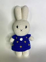 Just Dutch Miffy Blue Yellow Star Dress Crochet Rabbit Bunny Plush Stuffed Toy - £44.32 GBP