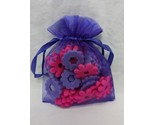 Gift Bag With Purple And Pink Felt Flower Pieces - £7.77 GBP