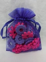Gift Bag With Purple And Pink Felt Flower Pieces - £7.79 GBP
