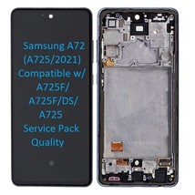 OLED Screen Replacement w/Frame BLACK for Samsung A72 A725 2021, A725F/D... - $46.71