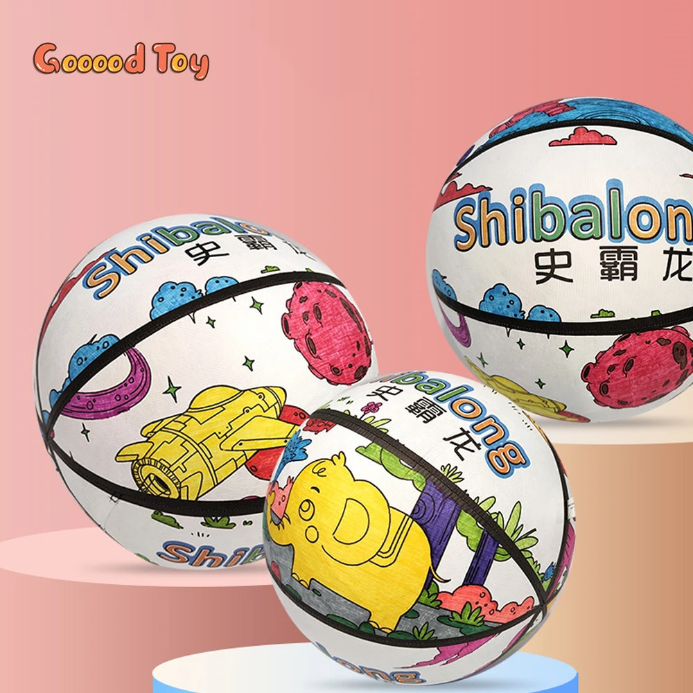 Diy Inflatable Graffiti Ball Children Indoor Toy Cartoon Dinosaur Soft Air - £35.39 GBP