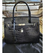 TIZIANA MADE IN ITALY BLACK LEATHER TOP HANDLE BAG - $815.46 CAD