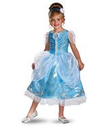 Disney Cinderella Princess Sparkle Deluxe Polyester Girls Costume Blue/W... - £32.06 GBP