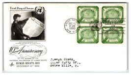 Scott #9 UN 1958 Human Rights Day First Day Cover FDC Artcraft - $8.09