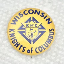 Wisconsin Knights Of Columbus KofC Vintage Pin Button Pinback - £9.77 GBP