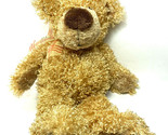 Gund Bobbid Jr Tan Curly Plush Bear 15 Inch with bow #15321 - $18.35