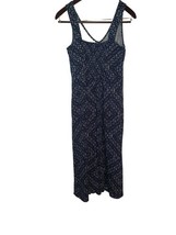 Eddie Bauer Blue &amp; White 100% Cotton Smocked Empire Maxi Dress size M - $18.99