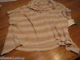 Women&#39;s Strand N.Y.C. loose shirt blouse top S small 4008 NEW NWT beige stripe - £10.41 GBP