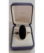 Authenticity Guarantee 
Vintage 14K Yellow Gold Oval Black Onyx ESTATE 5... - £542.28 GBP