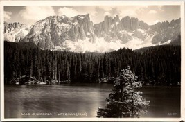Italy Lago di Carezza - Latemar Unposted Antique Vintage Postcard - Warped - $7.50