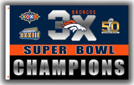 Denver Broncos Football Team 3x Champions Fan Flag 90x150cm3x5ft Best banner - £10.77 GBP