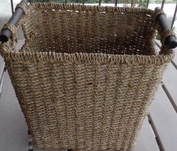 Fabulous Vintage Rush Weave Waste Paper Basket - Vgc - Handy Little Basket - £31.55 GBP