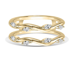 14KYellow Gold Finish Marquise Cut Diamond Womens Enhancer Wrap Engageme... - £99.95 GBP