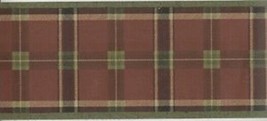 Green and Red Plaid Wallpaper Border - £13.14 GBP