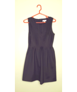 Calvin Klein Boat Neck Fit Flare Pleated Dress Black Womens Size 8P #008 - $28.00