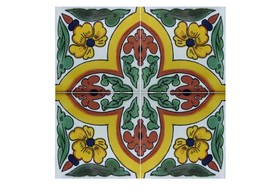 Mexican Talavera Ceramic Tiles Talavera Handcrafted - Flowers22 - - $843.05 MXN