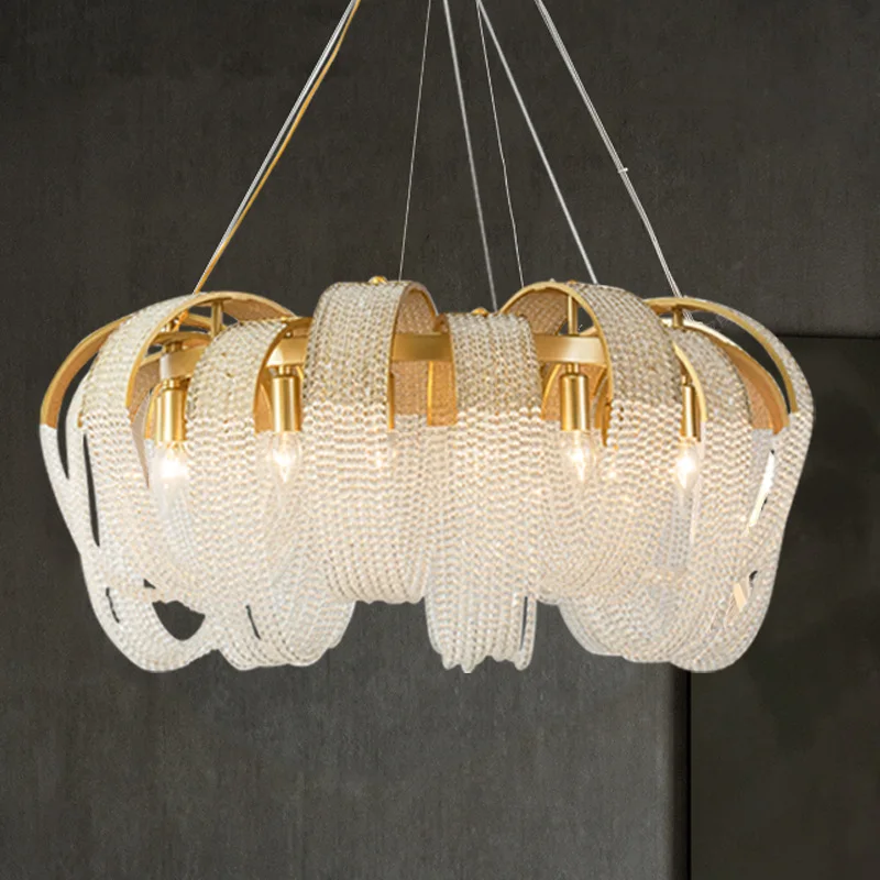 Uxury tassel crystal chandelier dining room bedroom lamp creative high end led lighting thumb200