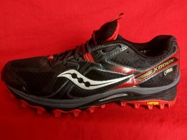 Saucony Men 8 Xodus Black Red Gore-Tex Hiking Trail Running Shoes 4MM Offset S20 - £39.81 GBP