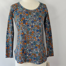 LuLaRoe Shirt Womens Size XS Gray Stretch Multicolor Geometric Long Sleeve Scoop - £9.67 GBP