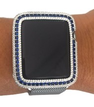 Series 1 Bling Apple Watch Sapphire Blue Zirconia Silver Case Bezel Inse... - £47.70 GBP