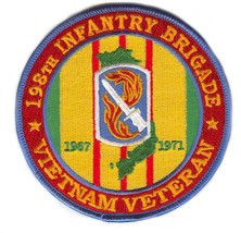 Army 198TH Infantry Brigade Vietnam Veteran 4&quot; Embroidered Military Patch - £23.97 GBP